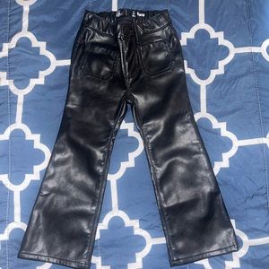 Toddler Vegan Leather Flare Jeans